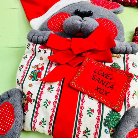 Vintage Large Xmas Mouse Wall Decor Christmas Front Door Sign Vintage Christmas - Picture 6 of 9